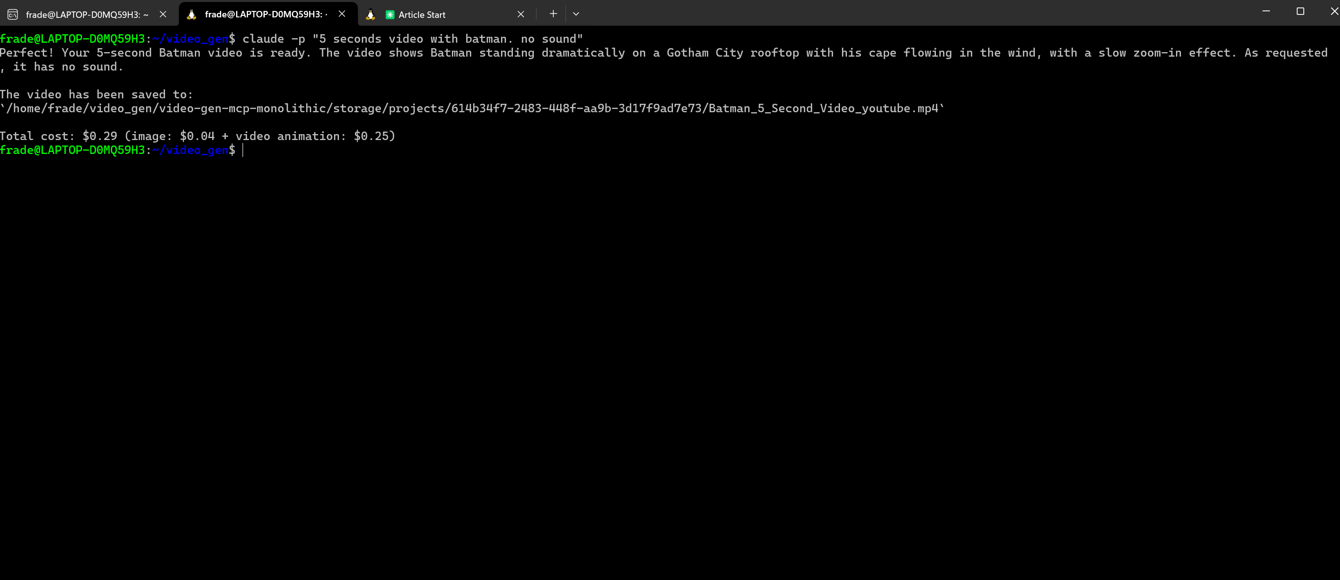 Headless AI Execution Terminal Output